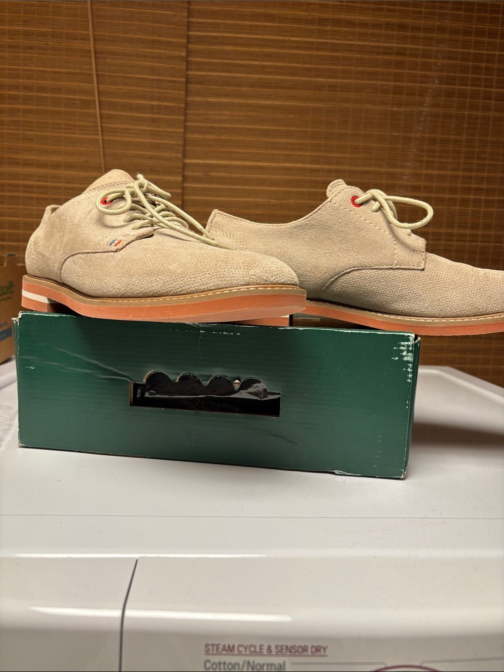 Tommy Hilfiger Beige Suede Lace-Up Derby Shoes